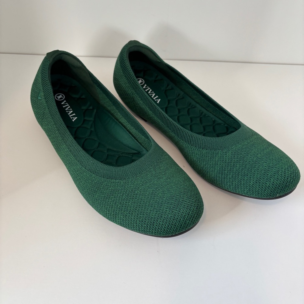 VIVAIA Green Round-Toe Flats (Claire) 39.5